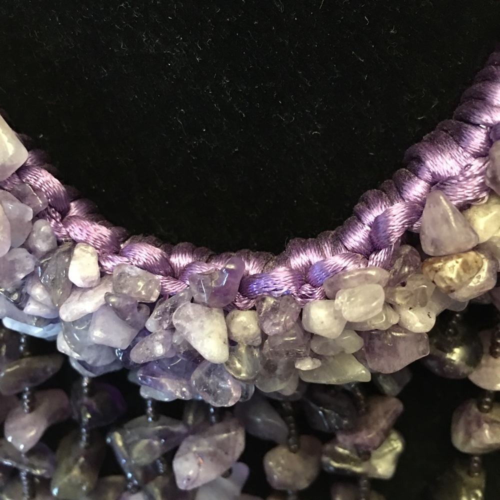 Amethyst Cluster Statement Necklace - image 3